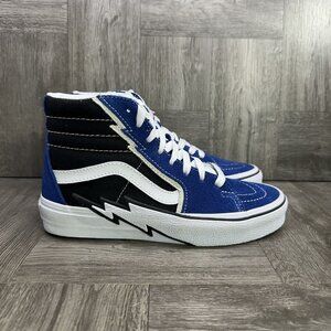 Vans Sk8-Hi Women's size 6 Blue White Black Suede Skateboarding Shoes